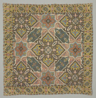 Cover with geometric design, 1800s. Creator: Unknown.