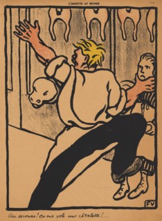 Crimes and Punishments XX, 777: Help! My cutlet's being stolen! , 1869. Creator: Félix Vallotton (French, 1865-1925).
