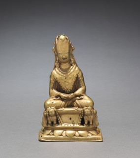 Crowned Buddha Seated on a Lion Throne, 700s. Creator: Unknown.
