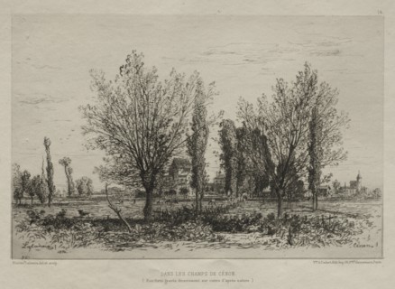 Dans les Champs de Cénon, 1876. Creator: Maxime Lalanne (French, 1827-1886).
