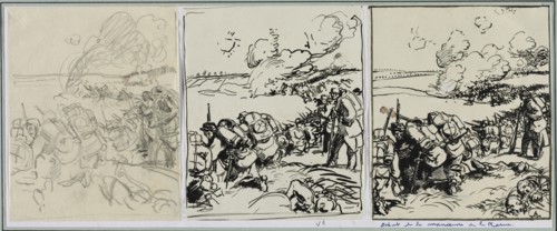 Dêbut de la manoeuvre de la Marne, 1914. Creator: Auguste Louis Lepère (French, 1849-1918).