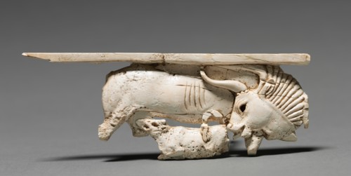 Decorative Plaque: Cow Nursing Its Calf, 900-800 BC. Creator: Unknown.