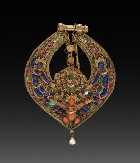 Deity Earring with Vishnu on Garuda (front) and chepu (monster mask) (back), 1600s or 1700s. Creator: Unknown.