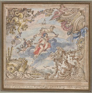 Design for a Ceiling: Mars and Aries, 1700s. Creator: Unknown.