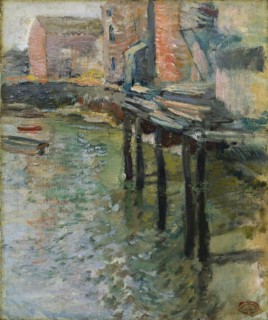 Deserted Wharf (The Old Mill at Cos Cob), c.1900-1902. Creator: John Henry Twachtman (American, 1853-1902).