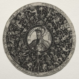 Design for a dish with medallions, c. 1558. Creator: Theodor de Bry (Flemish, 1528-1598).