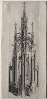Design for a Gothic Fountain, c. 1470. Creator: Master W with the Key (Flemish).