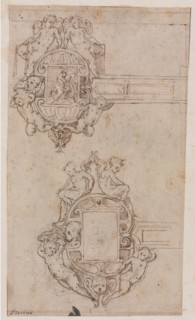 Design for Decorative Hinges (recto) Border Lines (verso), mid 1500s. Creator: Luzio Romano (Italian, active 1528-75).
