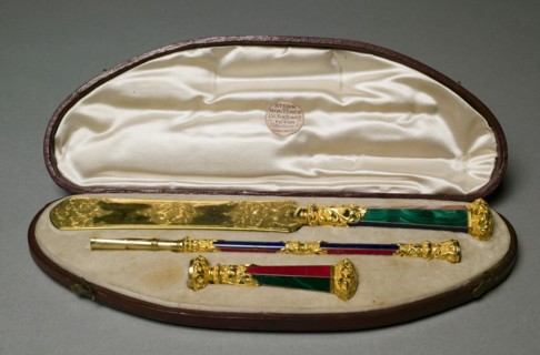 Desk Set , c. 1830. Creator: John Hamilton Mortimer (British, 1740-1779); Paul Storr (British, 1771-1844), and.