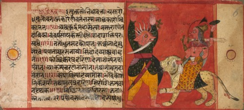Devi Attacking a Demon, c. 1630. Creator: Unknown.