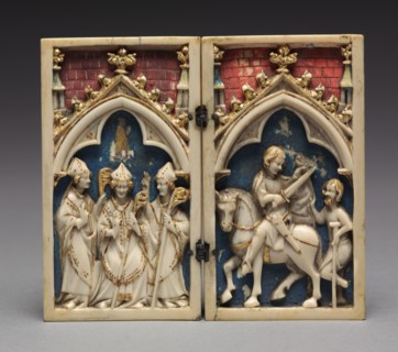 Diptych with Scenes from the Life of Saint Martin of Tours: The Consecration of Saint Martin..., 134 Creator: Unknown.