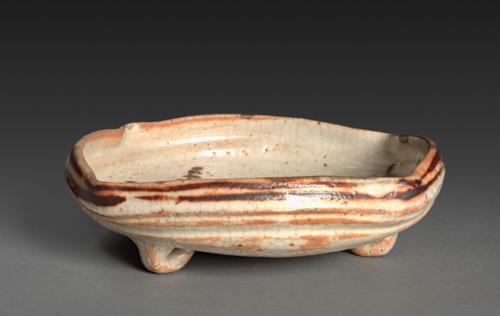Dish with Design of Plum Trees: Shino Ware, late 1500s. Creator: Unknown.