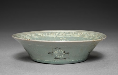 Dish with Inlaid Chrysanthemum Design, 1200s. Creator: Unknown.
