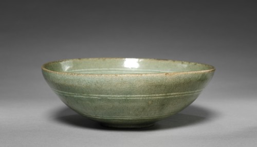 Dish with Inlaid Plant Design, 1300s. Creator: Unknown.