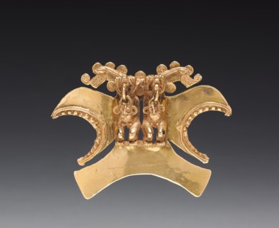 Double Bird-Headed Figure Pendant, c. 1000-1500. Creator: Unknown.
