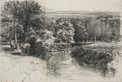 Dundrum River and the Two Asses, 1863. Creator: Francis Seymour Haden (British, 1818-1910).