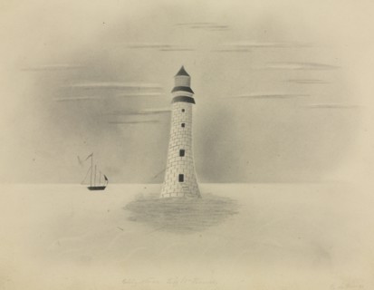 Eddystone Lighthouse, 1840. Creator: Mary Altha Nims (American, 1817-1907).