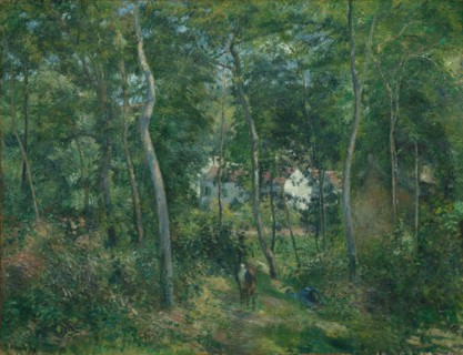 Edge of the Woods Near LHermitage, Pontoise, 1879. Creator: Camille Pissarro (French, 1830-1903).