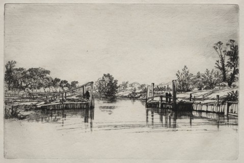 Egham Lock. Creator: Francis Seymour Haden (British, 1818-1910).