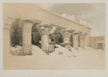 Egypt and Nubia Volume I: Portico of the Temple Edfou, Upper Egypt, 1846. Creator: Louis Haghe (British, 1806-1885); F.G.Moon, 20 Threadneedle Street, London.
