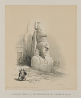 Egypt and Nubia, Volume I: One of Two Colossal Statues of Rameses II..., 1847. Creator: Louis Haghe (British, 1806-1885); F.G.Moon, 20 Threadneedle Street, London.