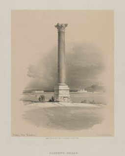 Egypt and Nubia, Volume I: Pompey's Pillar, Alexandria, 1846. Creator: Louis Haghe (British, 1806-1885); F.G.Moon, 20 Threadneedle Street, London.
