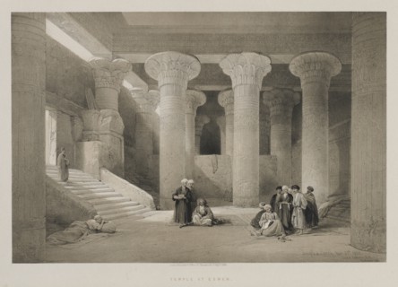 Egypt and Nubia, Volume I: Temple at Esneh, 1846. Creator: Louis Haghe (British, 1806-1885); F.G.Moon, 20 Threadneedle Street, London.