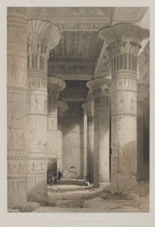 Egypt and Nubia, Volume I: View Under the Grand Portico of the Temple, Philae, 1846. Creator: Louis Haghe (British, 1806-1885); F.G.Moon, 20 Threadneedle Street, London.