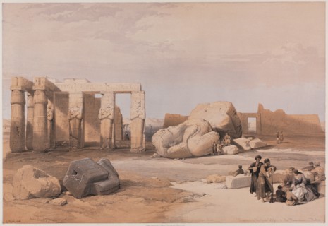 Egypt and Nubia, Volume II: Fragments of the Great Colossi at the Memnonium, Thebes, 1847. Creator: Louis Haghe (British, 1806-1885); F.G.Moon, 20 Threadneedle Street, London.