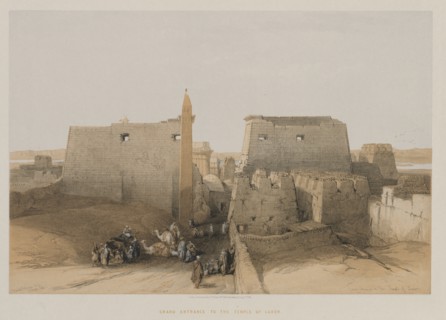 Egypt and Nubia, Volume II: Grand Entrance to the Temple of Luxor, 1848. Creator: Louis Haghe (British, 1806-1885); F.G.Moon, 20 Threadneedle Street, London.