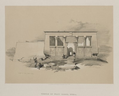 Egypt and Nubia, Volume II: Temple at Wady Dabod, Nubia, 1848. Creator: Louis Haghe (British, 1806-1885).