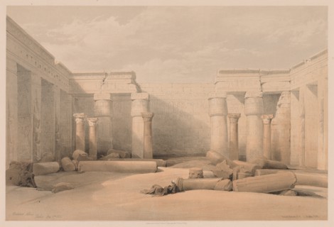 Egypt and Nubia: Volume II - No. 18, Medinet Abou, Thebes, 1832. Creator: Louis Haghe (British, 1806-1885).