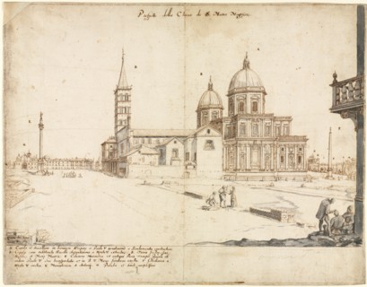 Eighteen Views of Rome: The Basilica of Santa Maria Maggiore, 1664. Creator: Lievin Cruyl (Flemish, c. 1640-c. 1720).