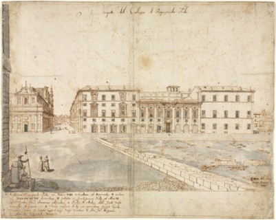 Eighteen Views of Rome: The Collegio di Propaganda Fide (recto)?, 1665. Creator: Lievin Cruyl (Flemish, c. 1640-c. 1720).