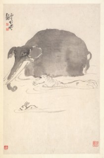Elephant, Horse, and Hare, 1788. Creator: Min Zhen (Chinese, 1730-after 1788).
