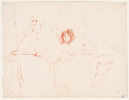 Elles: Woman Carrying a Tray, Mme. Baron and Mlle. Popo, 1896. Creator: Henri de Toulouse-Lautrec (French, 1864-1901).
