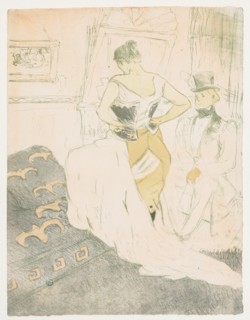 Elles: Woman In a Corset, 1896. Creator: Henri de Toulouse-Lautrec (French, 1864-1901).