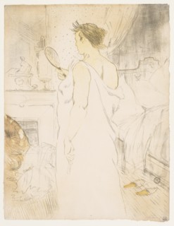 Elles: Woman with a Hand Mirror, 1896. Creator: Henri de Toulouse-Lautrec (French, 1864-1901).