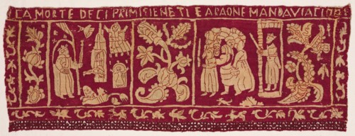 Embroidered Border: The Death of the First Born and the Israelites Sent Away, 1500s-1600s. Creator: Unknown.