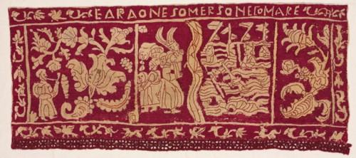 Embroidered Border: The Pharaoh Being Submerged in the Sea, 1500s-1600s. Creator: Unknown.