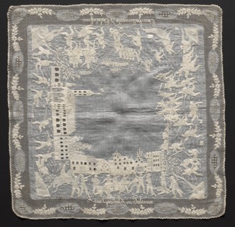 Embroidered Handkerchief, 1850-1899. Creator: Unknown.