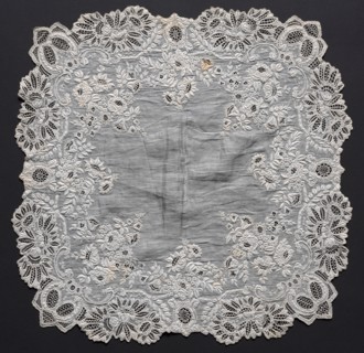 Embroidered Handkerchief, 19th century. Creator: Unknown.