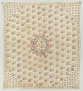 Embroidered Square, 19th century. Creator: Unknown.