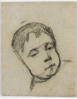 Emil Gauguin as a Child, Head on a Pillow, c. 1875-1876. Creator: Paul Gauguin (French, 1848-1903).