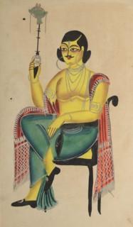 English Babu (Native Indian Clerk) Holding a Hookah, 1800s. Creator: Unknown.