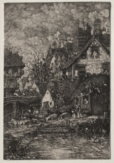 Entrance to a Village, 1861. Creator: Rodolphe Bresdin (French, 1822-1885); Auguste Delâtre.