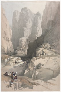 Entrance to Petra, the Theatre, 1839. Creator: David Roberts (British, 1796-1864).