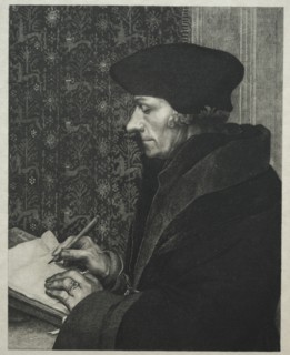 Erasmus, after Holbein, 1863. Creator: Félix Bracquemond (French, 1833-1914).