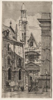 Etchings of Paris: Church of St. Stephen of the Mount, 1852. Creator: Charles Meryon (French, 1821-1868).