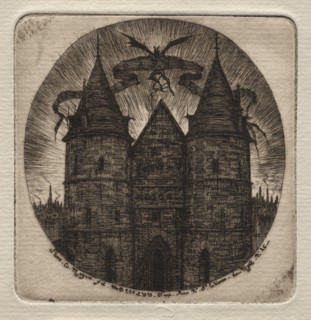 Etchings of Paris: Old Gate of the Palace of Justice, 1854. Creator: Charles Meryon (French, 1821-1868).
